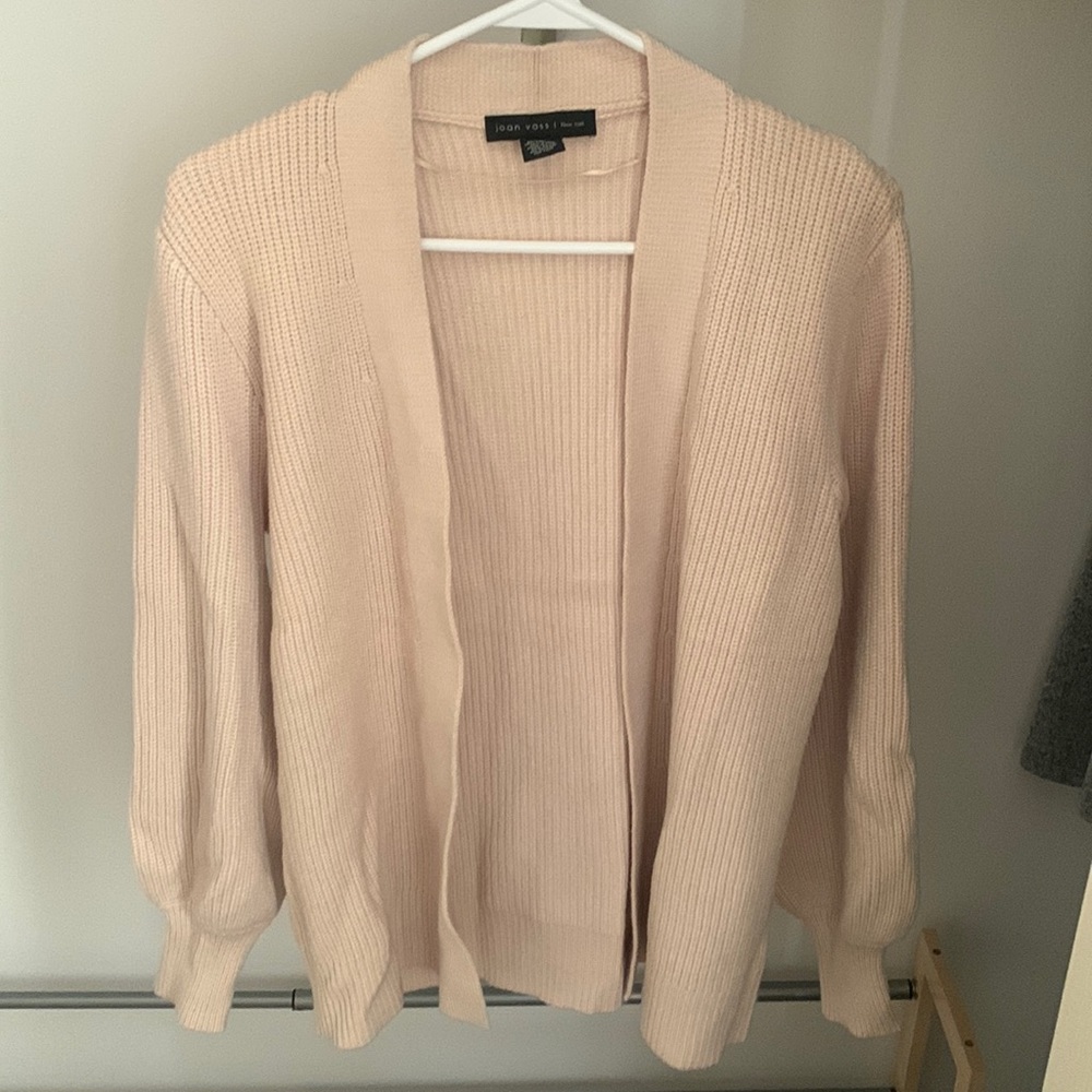 Joan Vass chunky cream cardigan size small
